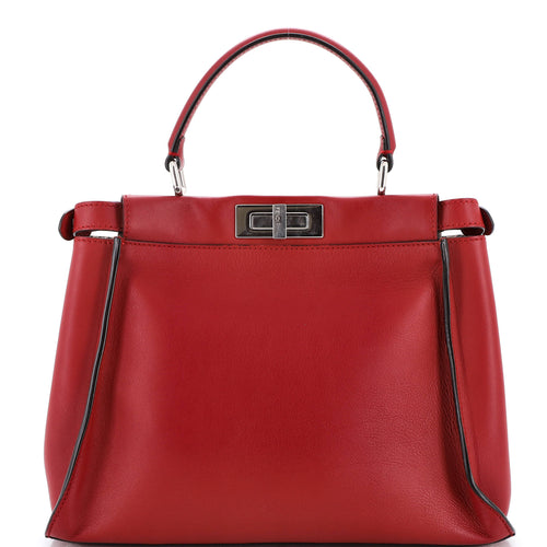 FENDI Monster Peekaboo Bag Calfskin and Python Regular