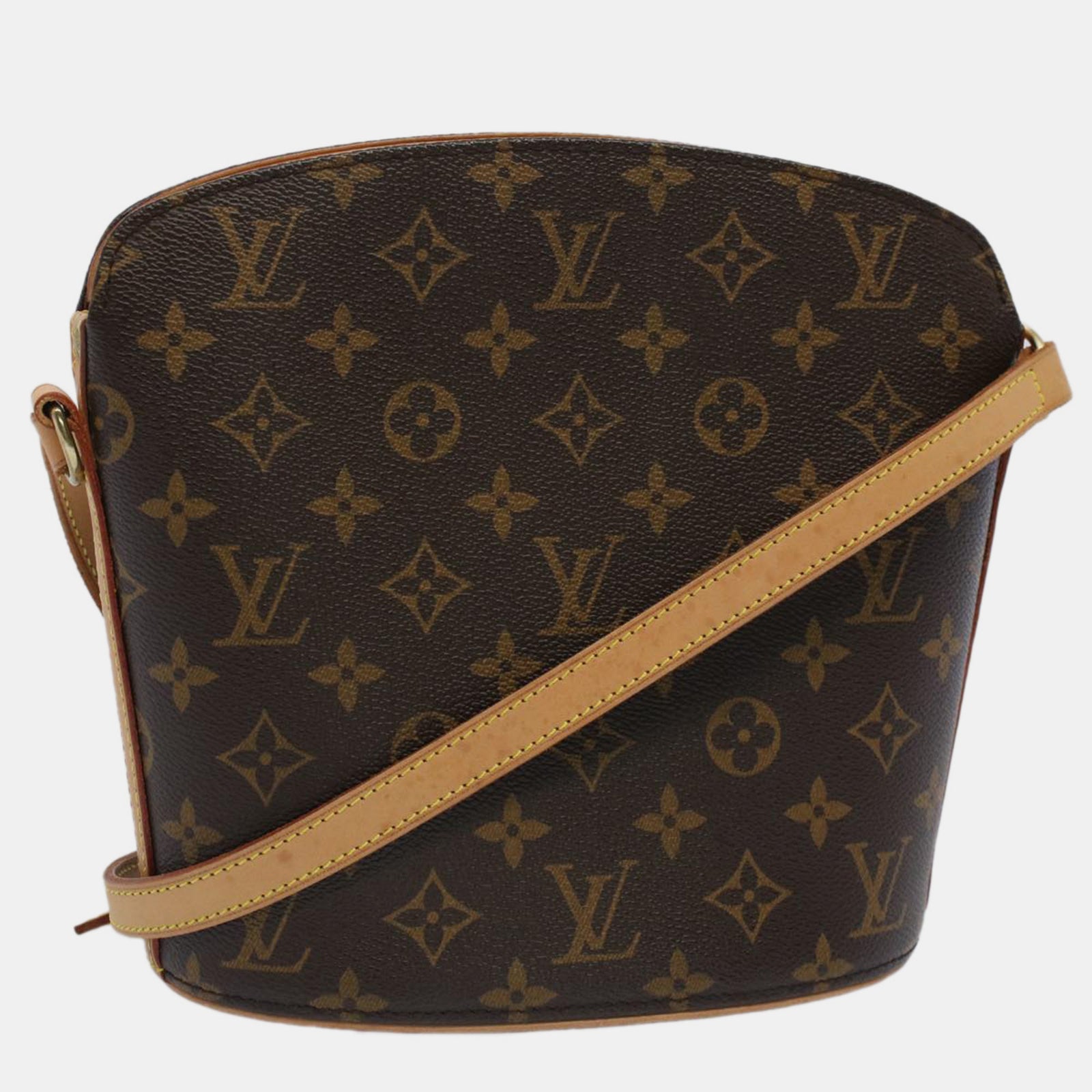 Louis Vuitton Drouot Umhängetasche aus Canvas mit Monogramm in Braun