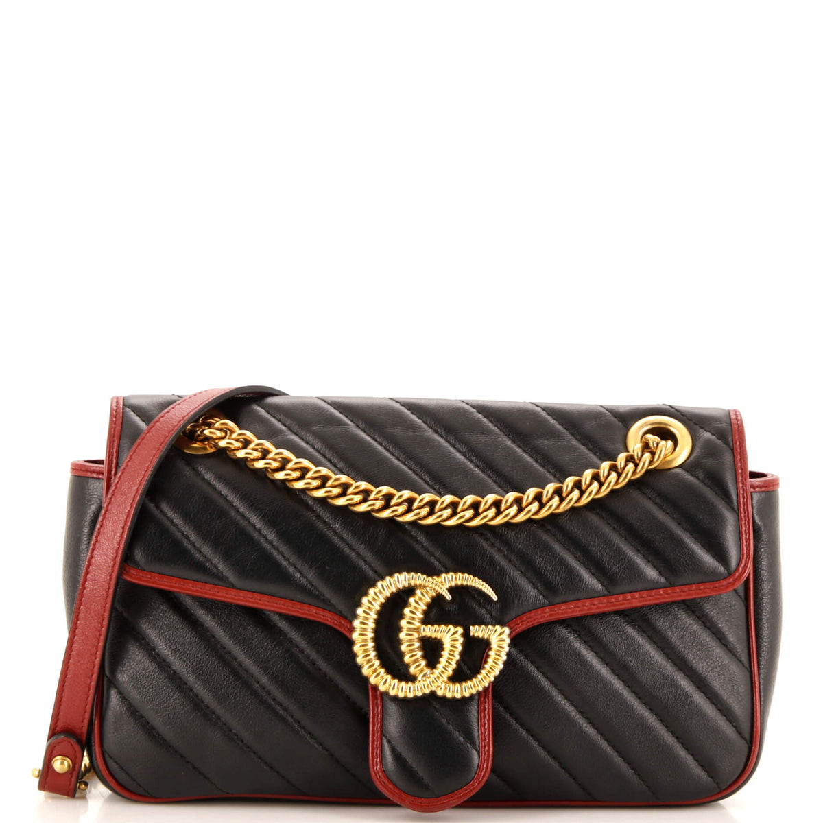 Gucci GUCCI GG Marmont Flap Bag Diagonal Quilted Leather Small