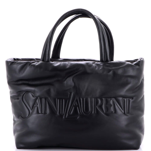 Debossed Logo Tote Padded Leather