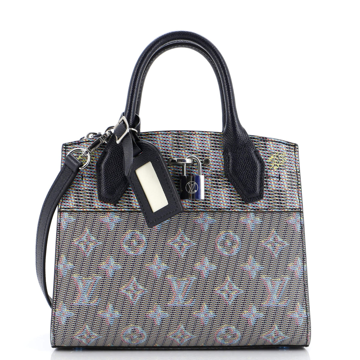 Louis Vuitton City Steamer Handbag Damier Monogram LV Pop Leather Mini