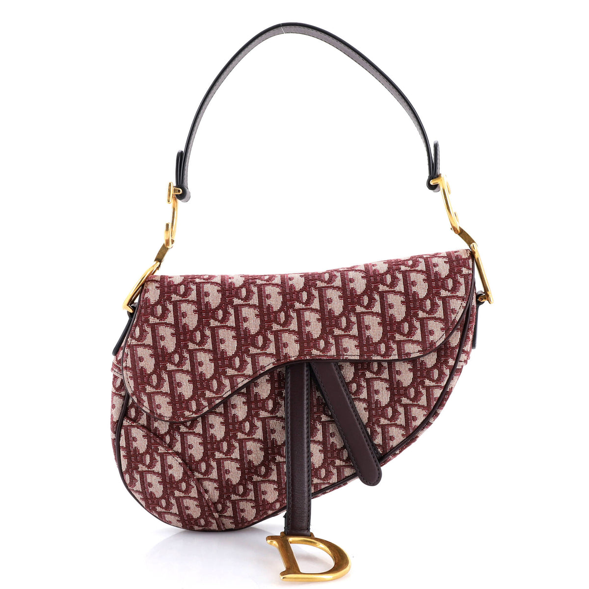 Christian Dior Saddle Handbag Oblique Canvas Medium