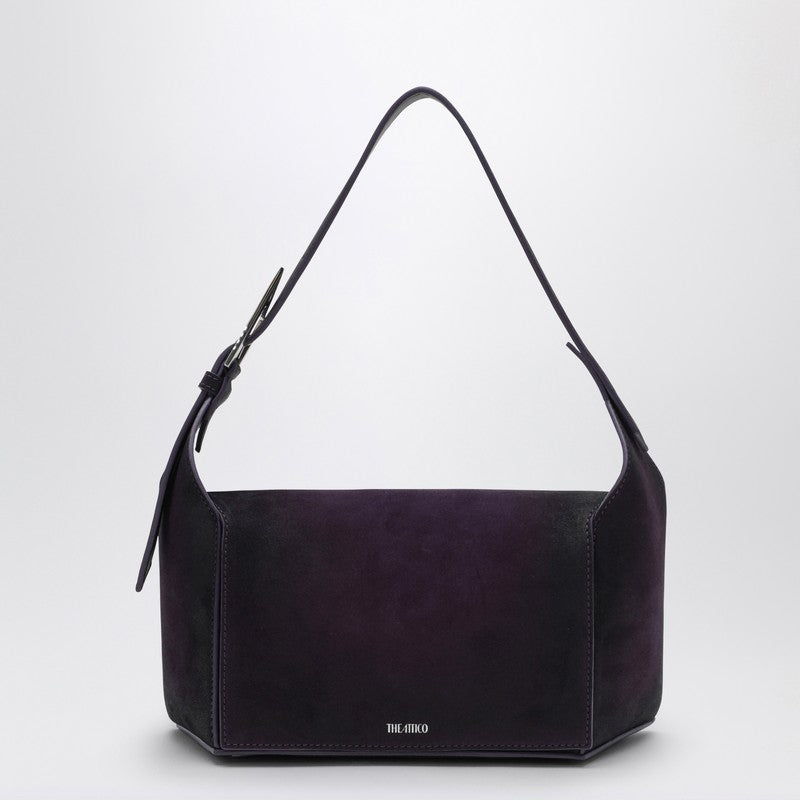 The Attico Dark Violet 7/7 Suede Shoulder Bag