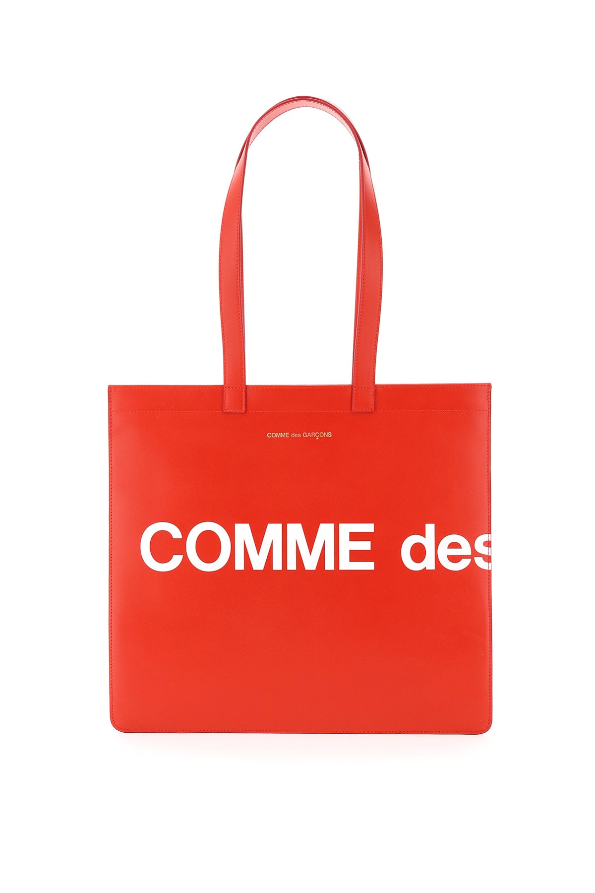 Comme Des Garçons Men's Leather Logo Tote in Red | SA9001HL