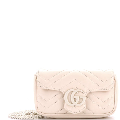 GUCCI GG Marmont Flap Bag Matelasse Leather Super Mini
