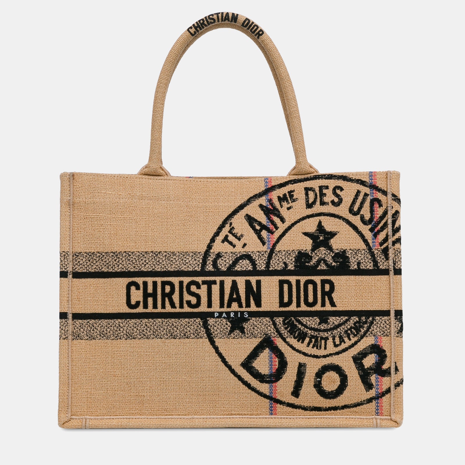 Dior Sac fourre-tout en jute de taille moyenne