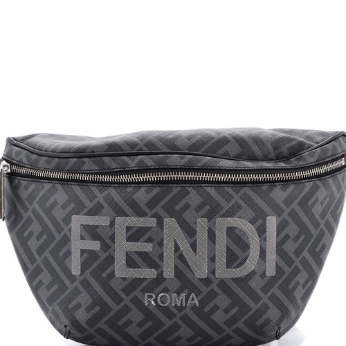 FENDI FF 1974 Logo Waist Bag Zucca Coated Canvas Medium