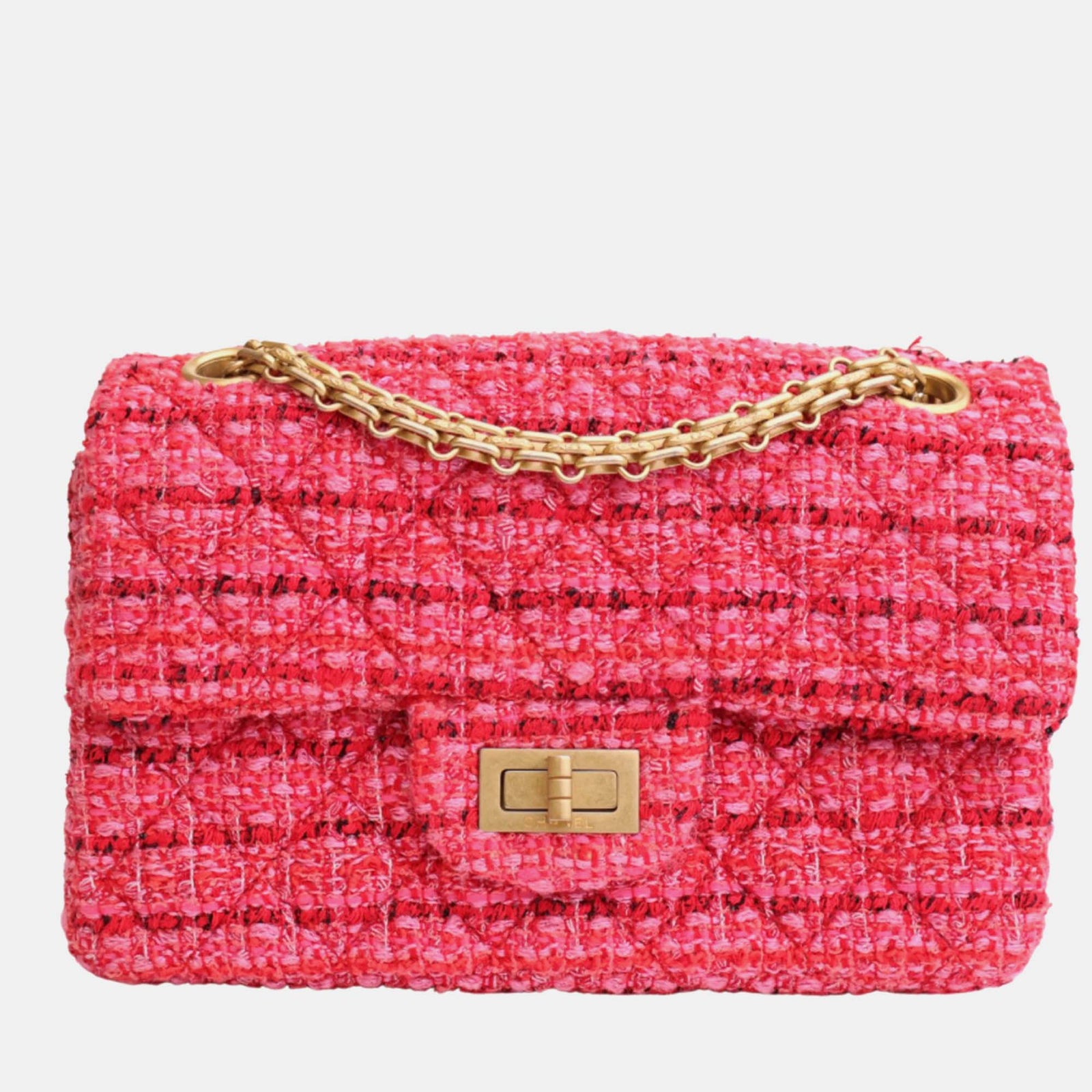 Chanel Pink Tweed  Reissue 2.55 Shoulder Bags