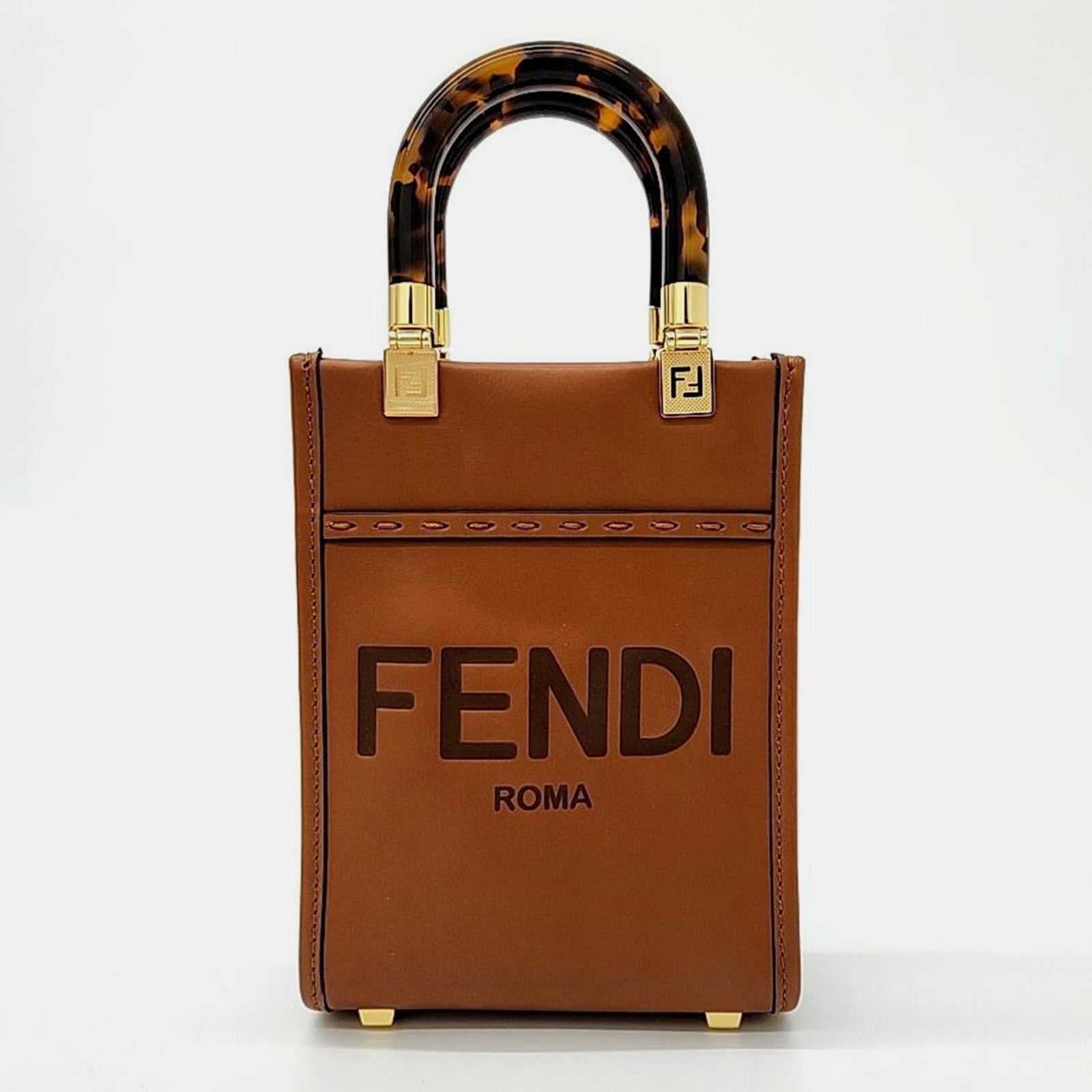 Fendi Brown Leather Mini Sunshine Bag