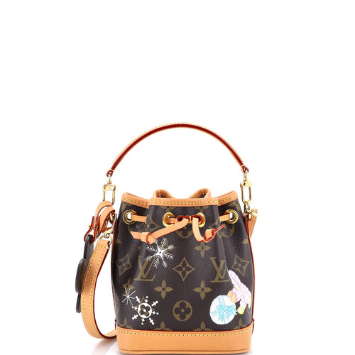 Noe NM Handbag Limited Edition Vivienne Xmas Monogram Canvas Nano