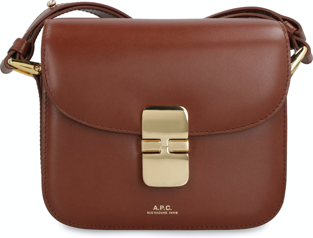 A.p.c. Women's Grace Leather Mini Bag in Brown | Size UNICA | PXBMWF61515