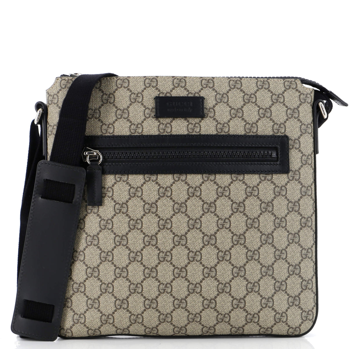 Gucci GUCCI Front Zip Messenger GG Coated Canvas Medium