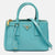 Blue Saffiano Leather Small Galleria Double Zip Tote