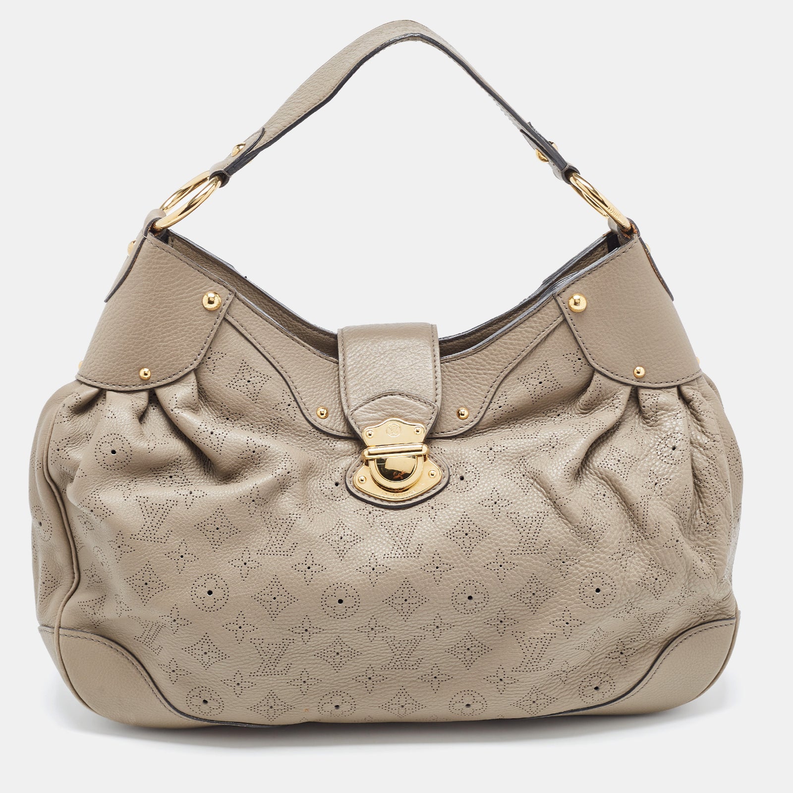 Louis Vuitton Graue Mahina Solar PM-Tasche aus Leder mit Monogramm