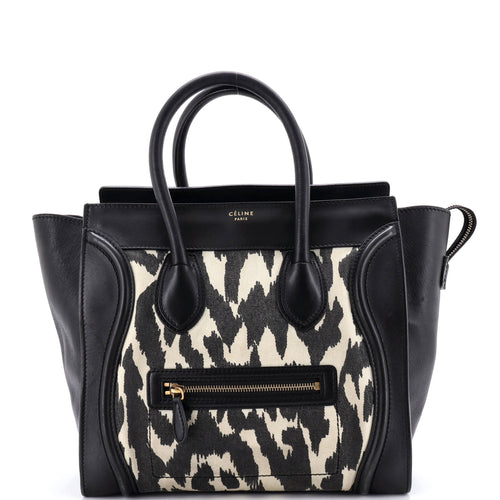 CELINE Luggage Bag Printed Canvas and Leather Mini