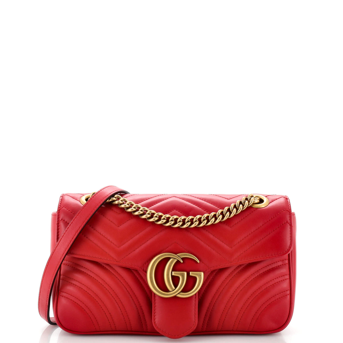 Gucci GUCCI GG Marmont Flap Bag Matelasse Leather Small