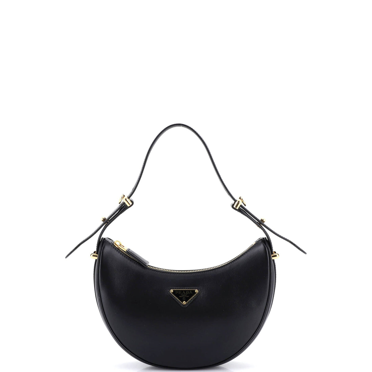 Prada PRADA Arque Half Moon Hobo Leather Small
