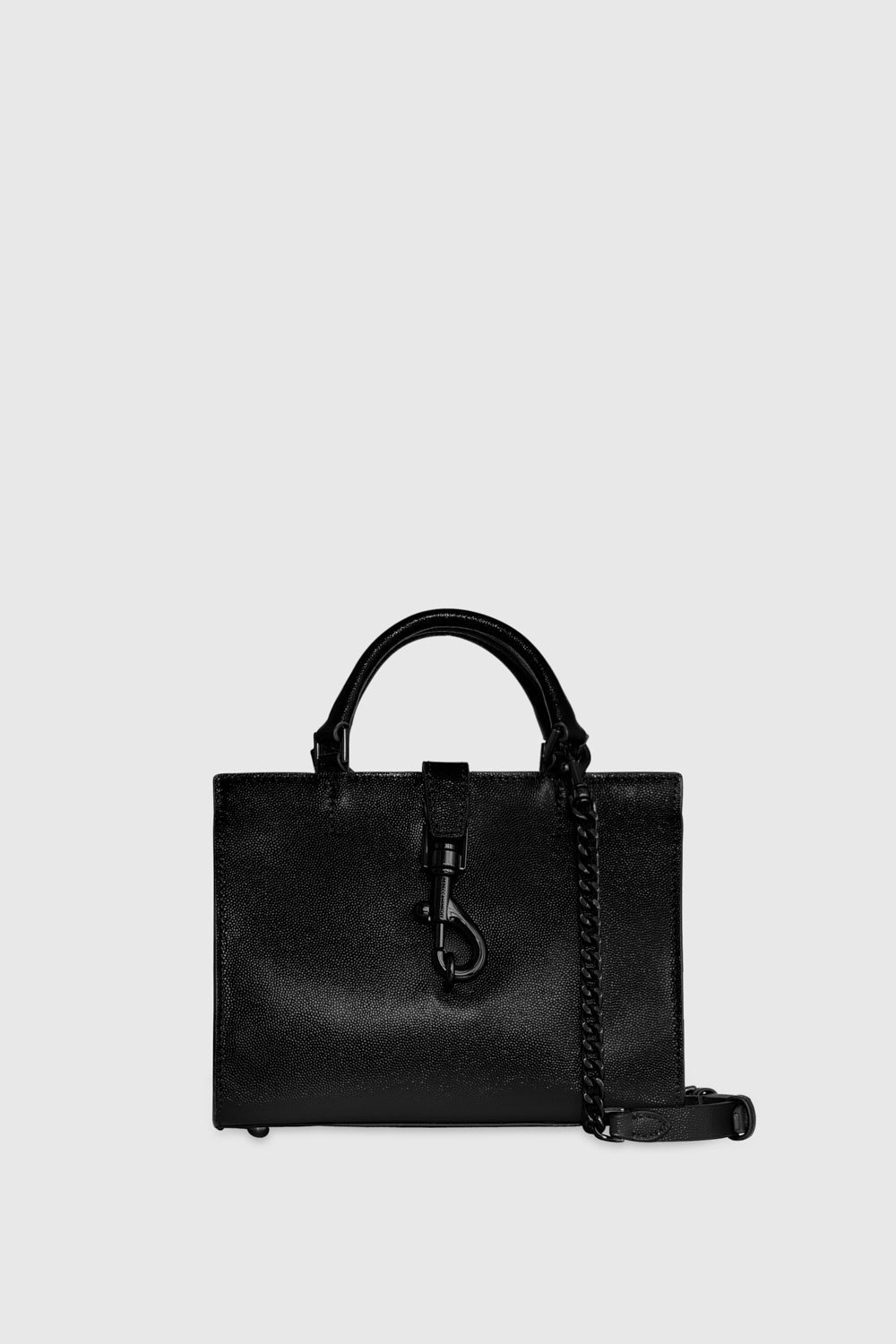 Rebecca Minkoff Rider Mini Tote Crossbody Bag In Black/Black Shellac