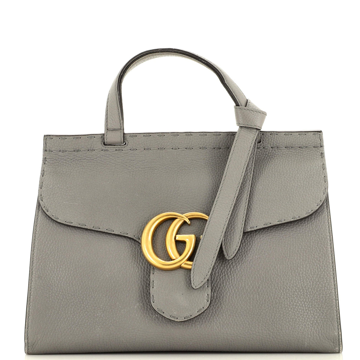 Gucci GUCCI GG Marmont Top Handle Bag Leather Small