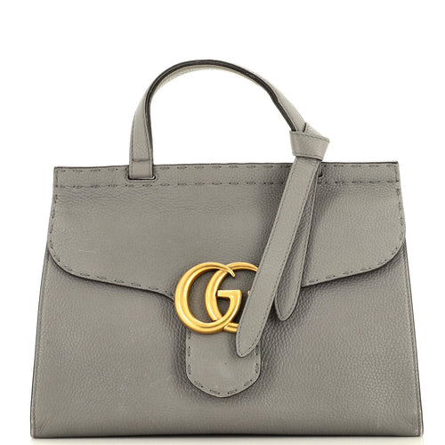 GUCCI GG Marmont Top Handle Bag Leather Small