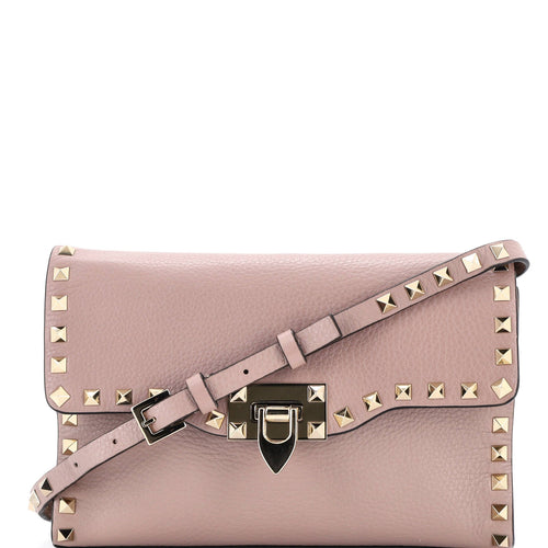 VALENTINO GARAVANI Rockstud Flip Lock Flap Bag Leather Medium