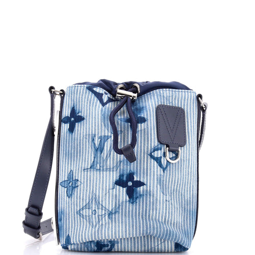 Sac Marin Bag Limited Edition Monogram Watercolor Stripes Denim BB