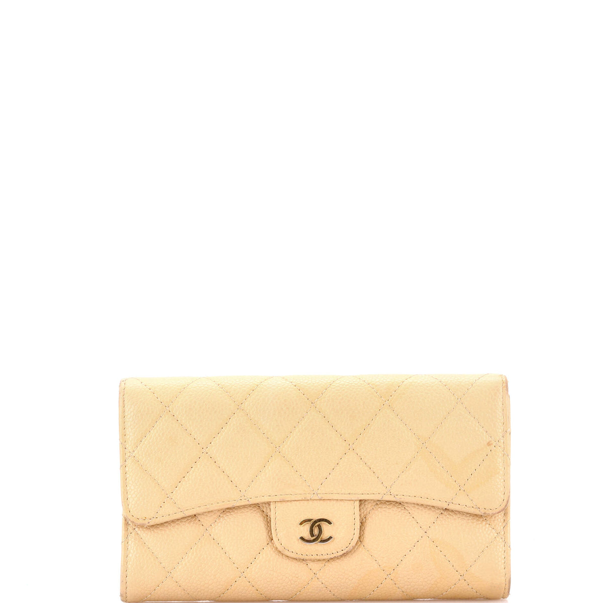 Chanel CHANEL CC Gusset Classic Flap Wallet Quilted Caviar Long