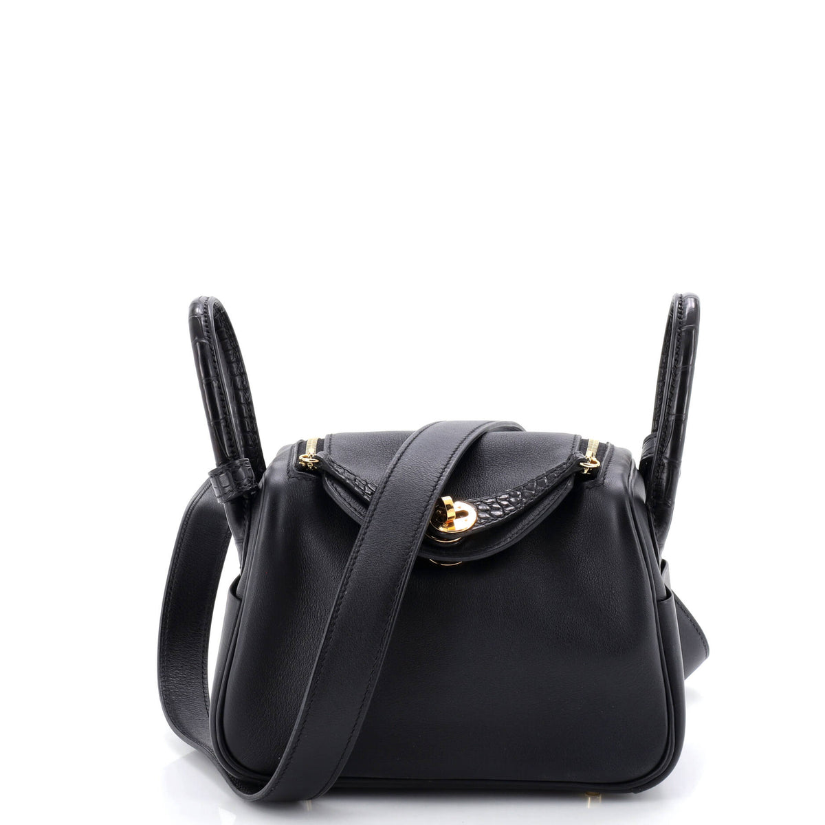 Herm?s Touch Lindy Bag Swift with Matte Alligator Mini