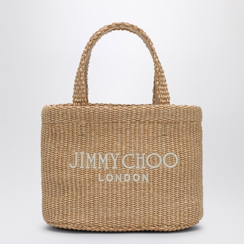 Jimmy Choo Women's Small Beach Tote Bag in Brown | BEACHTOTEEWMINIJYN