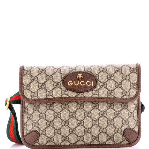 GUCCI Neo Vintage Flap Belt Bag GG Coated Canvas