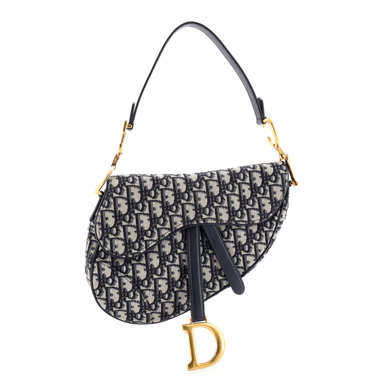 Christian Dior Saddle Handbag Oblique Canvas Medium