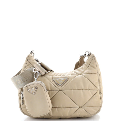 PRADA System Re-Edition Shoulder Bag Quilted Tessuto Small