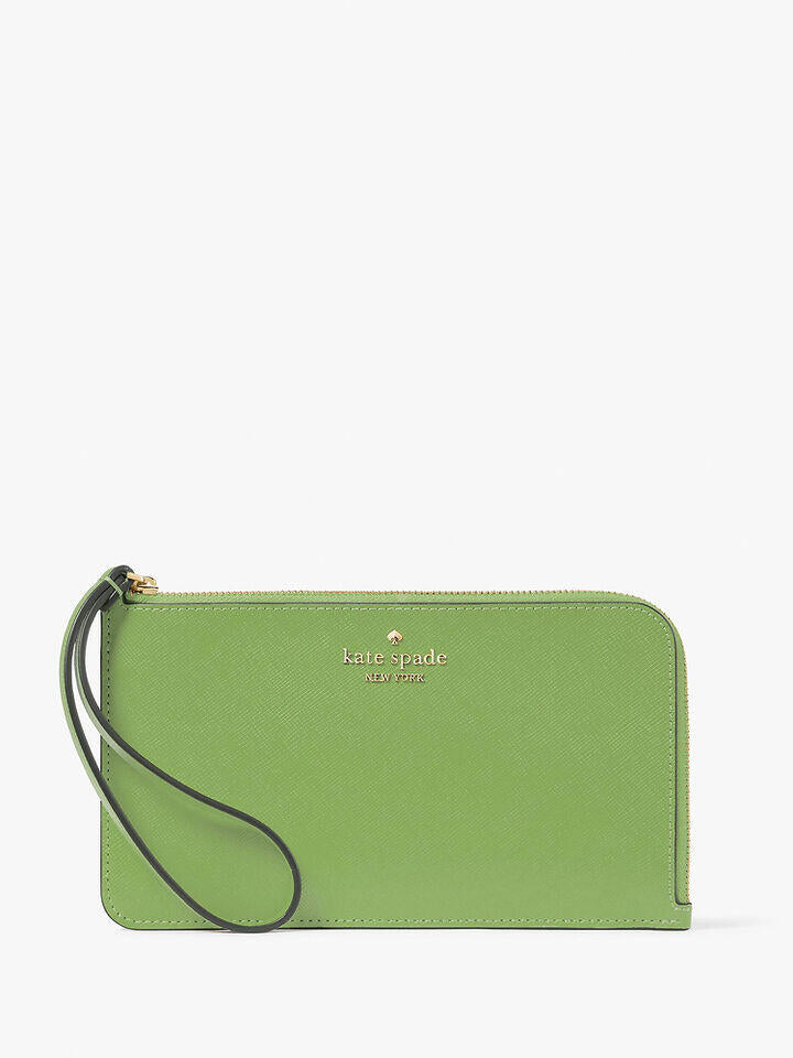 Kate Spade Au Lucy Saffiano Leather Medium L-Zip Wristlet