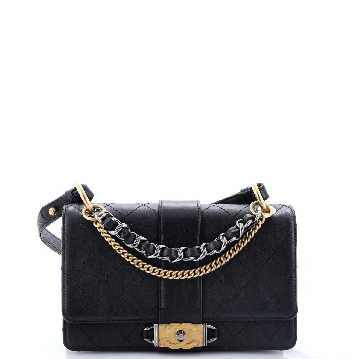 Chanel CHANEL CC Chain Flap Shoulder Bag Quilted Calfskin Small