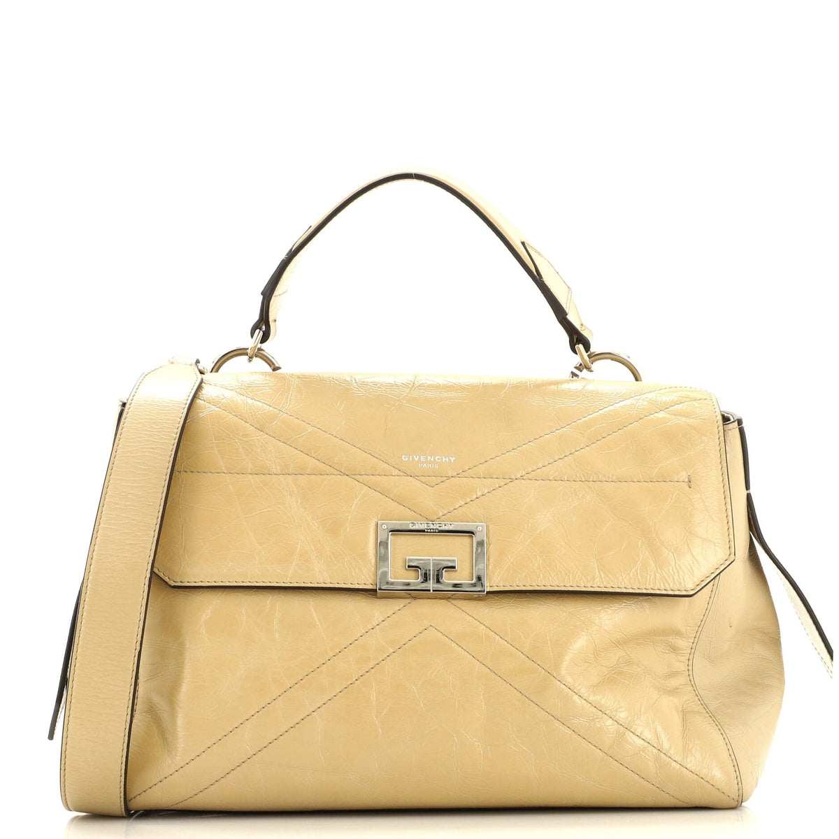 Givenchy GIVENCHY ID Flap Bag Crinkled Glazed Leather Medium