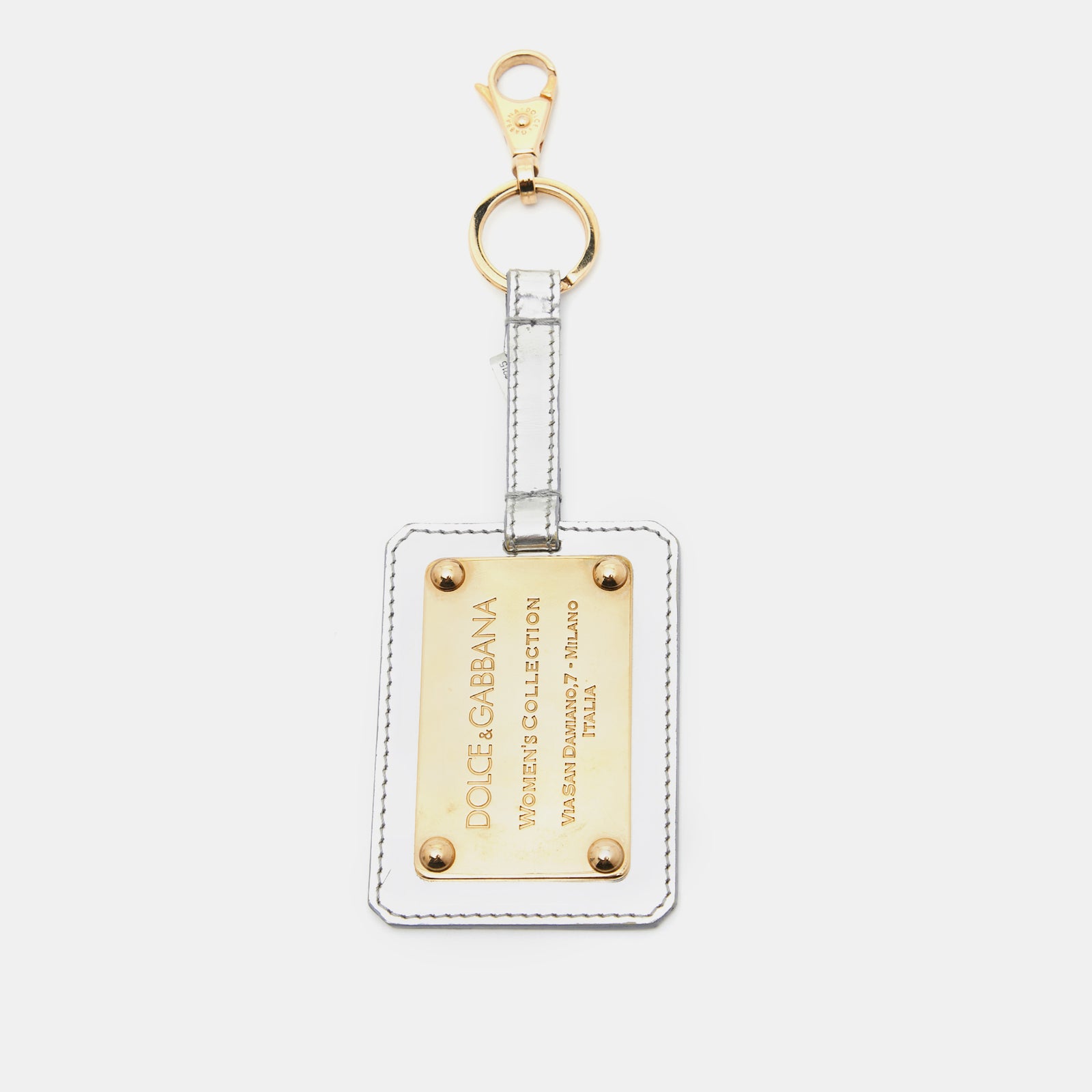 Dolce & Gabbana Two Tone Logo Plaque Keyring