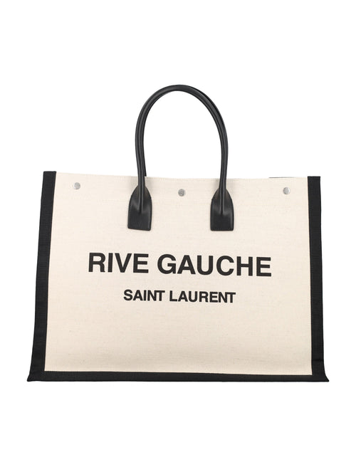 Men's Rive Gauche Large Tote Bag in Greige Black | 24A509415FAAVU Color 9083