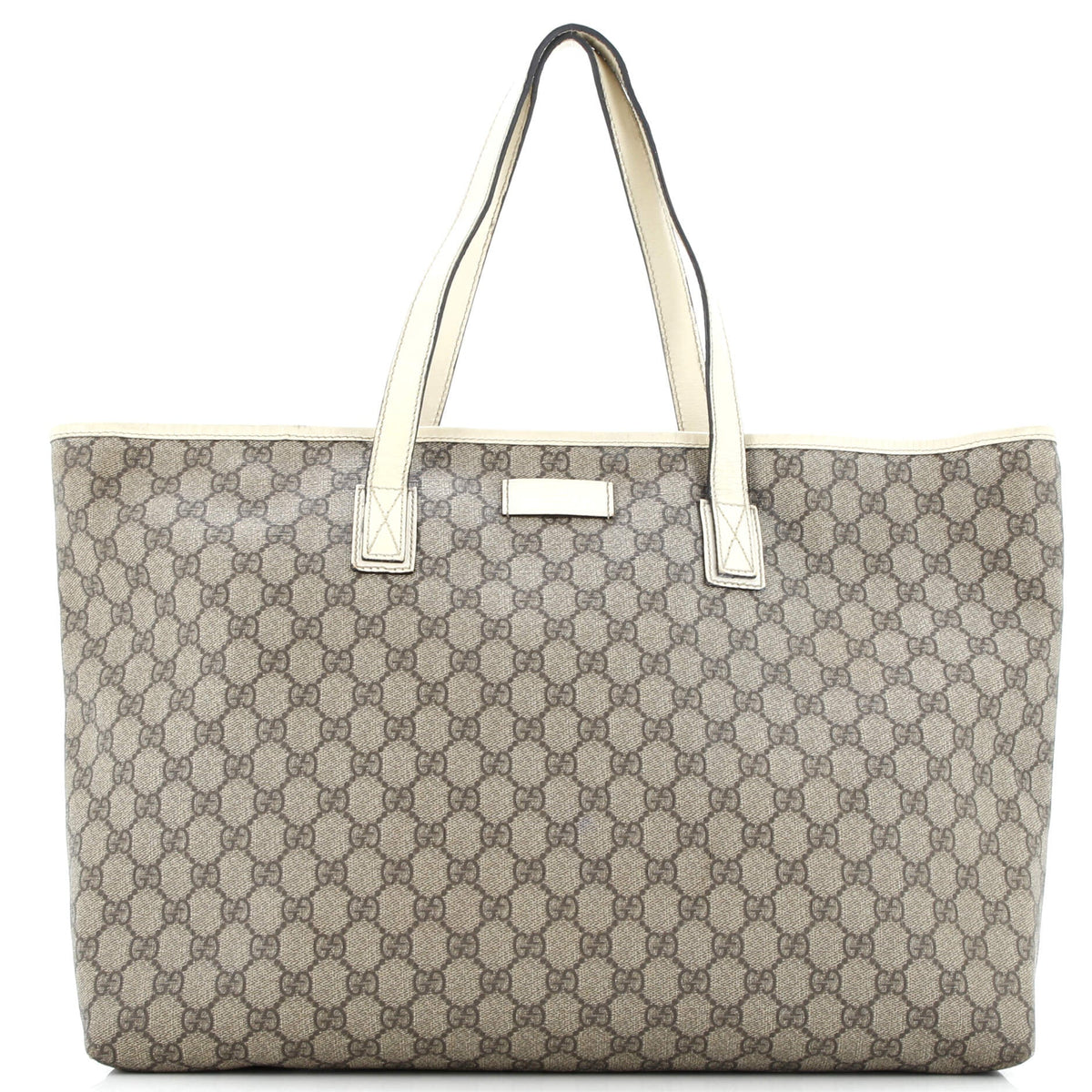 Gucci GUCCI Plus Tote GG Coated Canvas with Leather Large