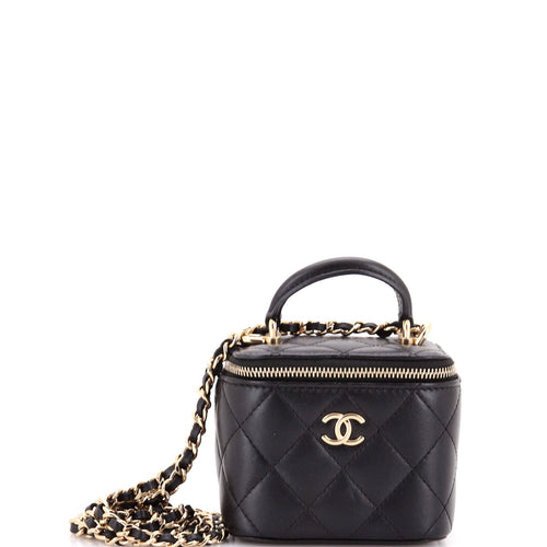 CHANEL Classic Top Handle Vanity Case with Chain Quilted Lambskin Mini