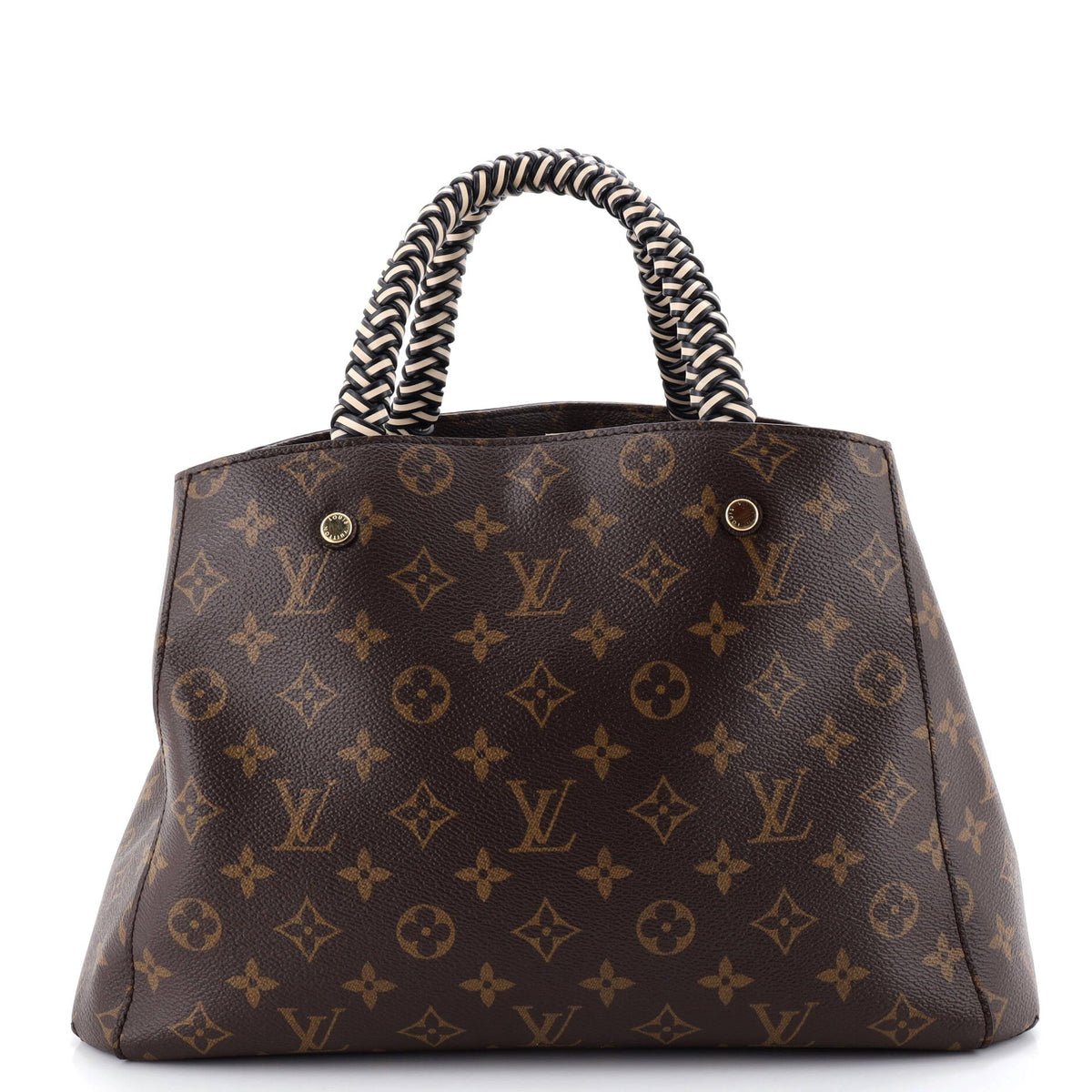 Louis Vuitton Braided Handle Montaigne Handbag Monogram Canvas MM