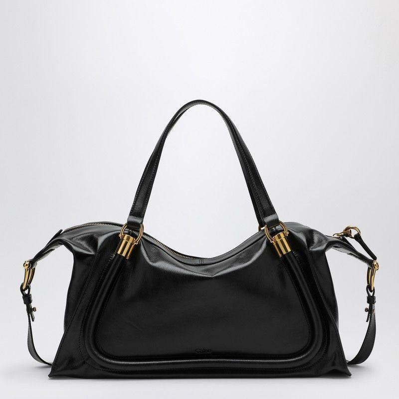 Chloé Women's Paraty 24 Leather Handbag in Black | Size UNI | CHC24AS750N82