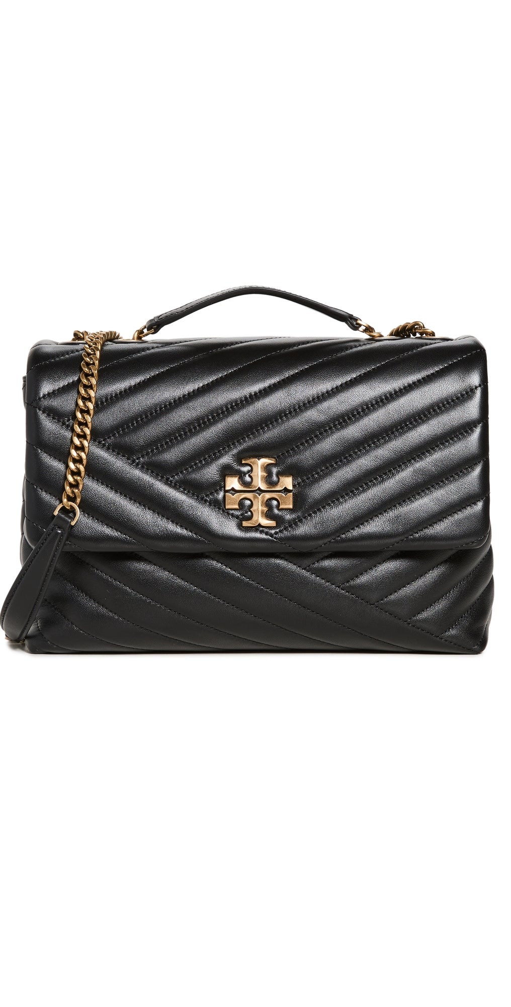 Tory Burch Kira Chevron Convertible Shoulder Bag Black One Size