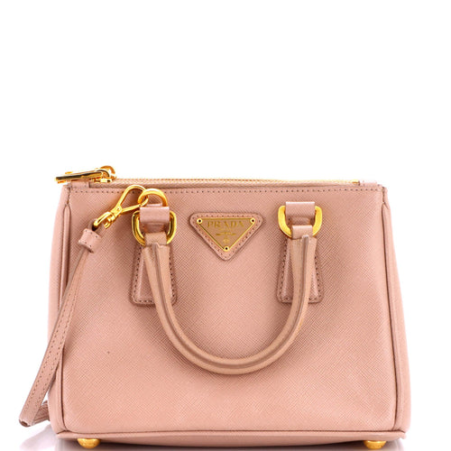 PRADA Galleria Double Zip Tote Saffiano Leather Mini
