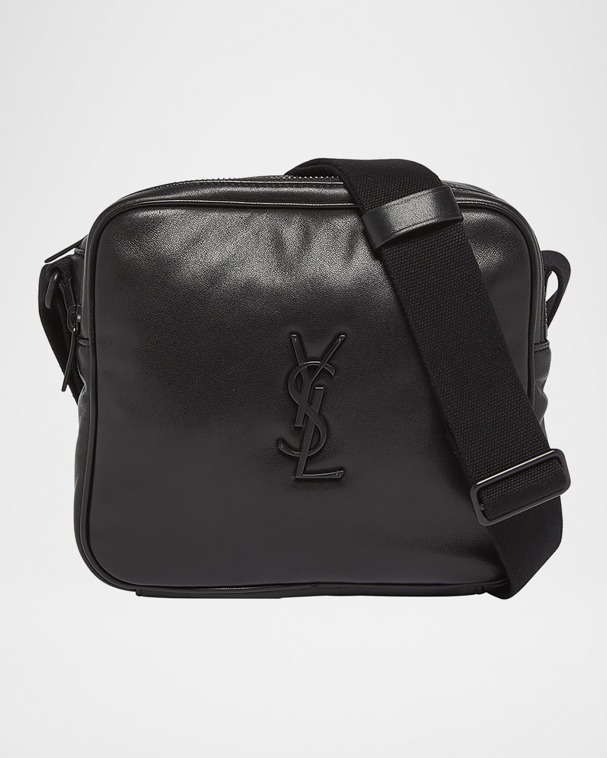Saint Laurent Men & apos;s Niki YSL Cube Camera Bag in Leather
