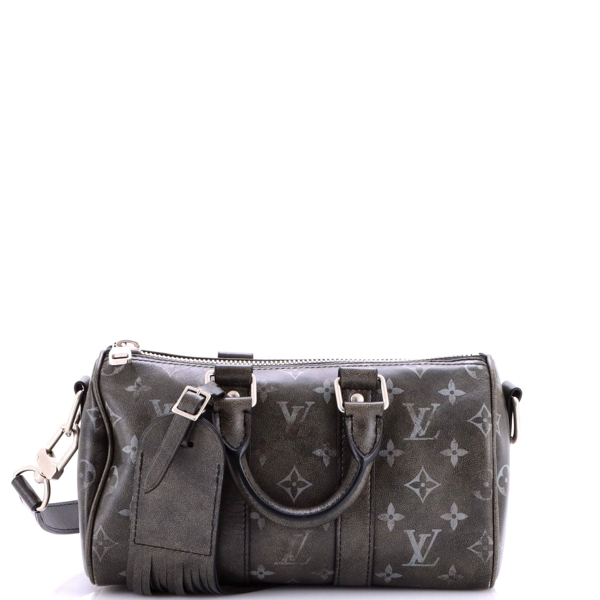 Louis Vuitton Keepall Bandouliere Bag Brushed Monogram Leather 25