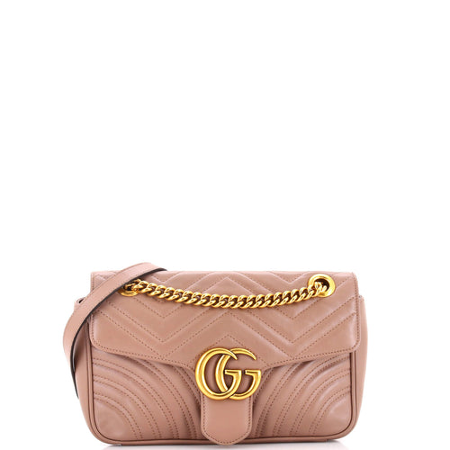GUCCI GG Marmont Flap Bag Matelasse Leather Small