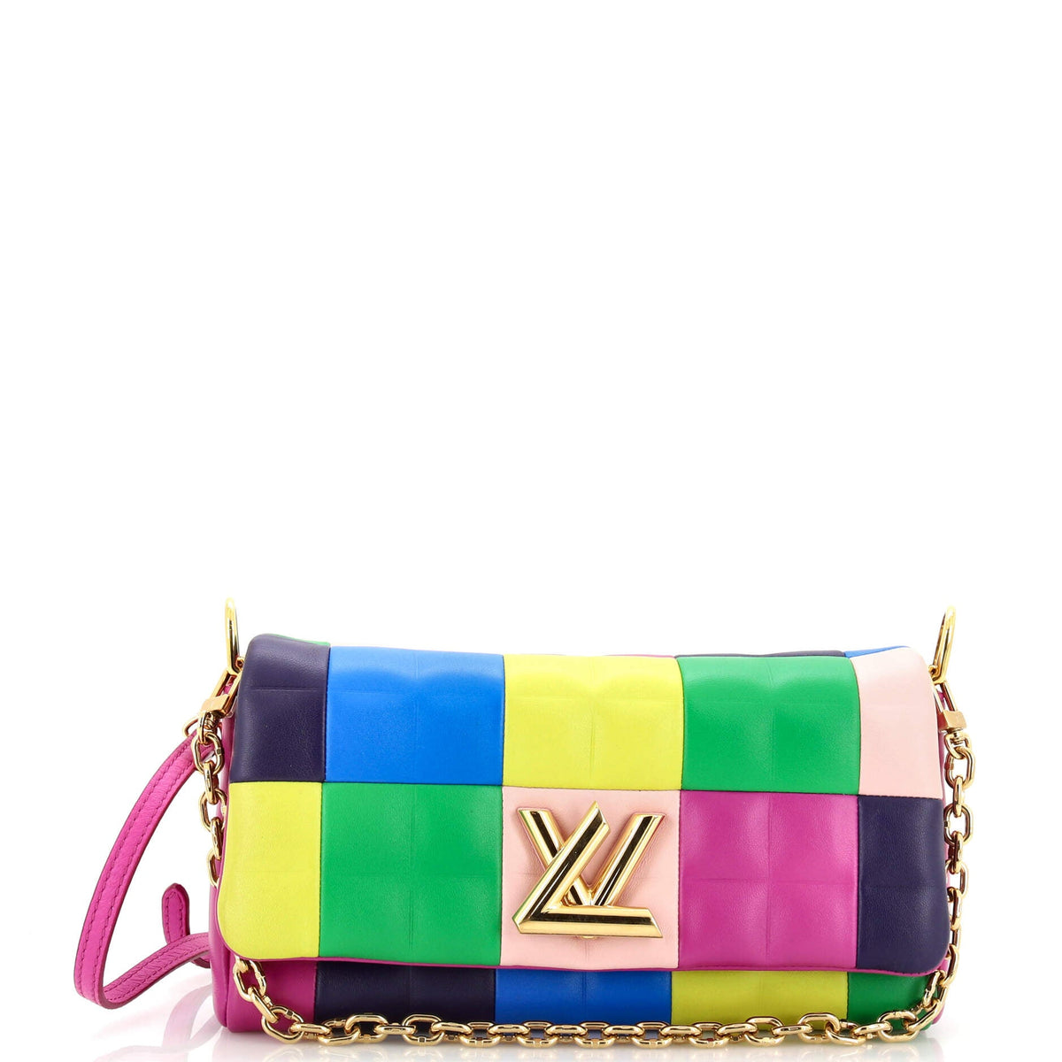 Louis Vuitton Pochette Twist Handbag Multicolor Patchwork Lambskin East West
