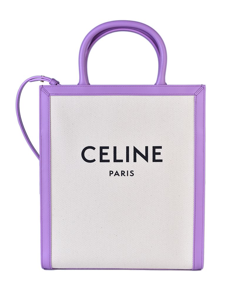 Celine Women's Small Vertical Cabas Tote in Natu/Mauve | 192082BNZ
