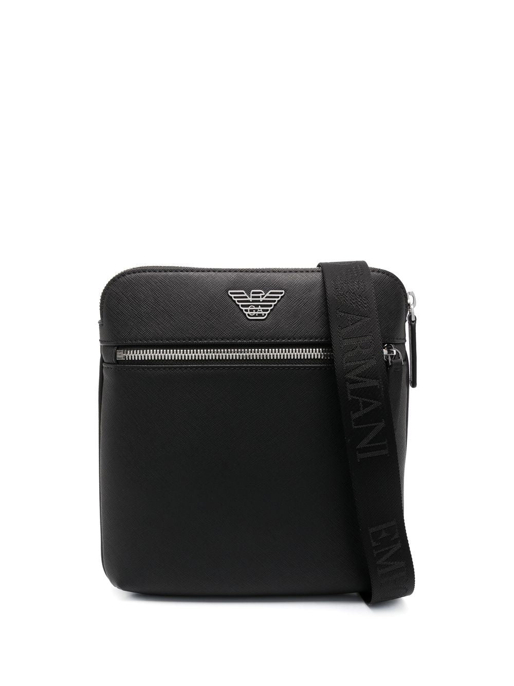 Emporio Armani Men's Leather Crossbody Bag in Black | Size UNI | Y4M185Y138E81072