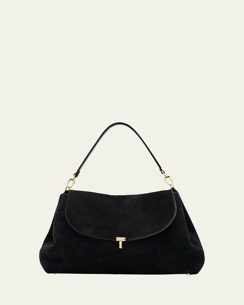 T-Lock Suede Shoulder Bag